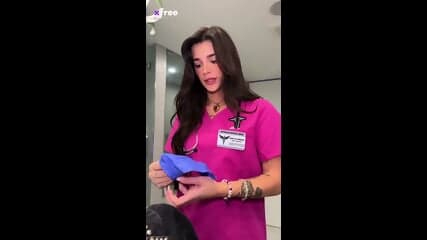 Naughty Nurse Ari's Wild Solo Exam Turns Into Intense Dildo Pleasure Session! She Grabs That Thick Rubber Cock fo
