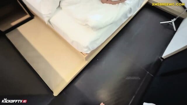 Asian amateur fucks while watching soccer, cum inside POV