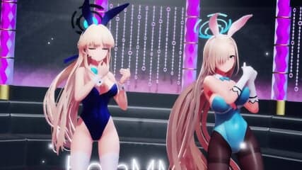 Blue Archive - Toki & Asuna Foursome Sex Dance