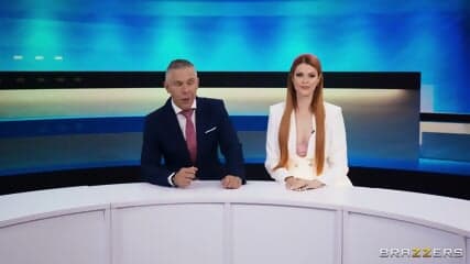 Mick Blue And Elly Clutch's Steamy Secret Affair Behind The Newsroom Doors