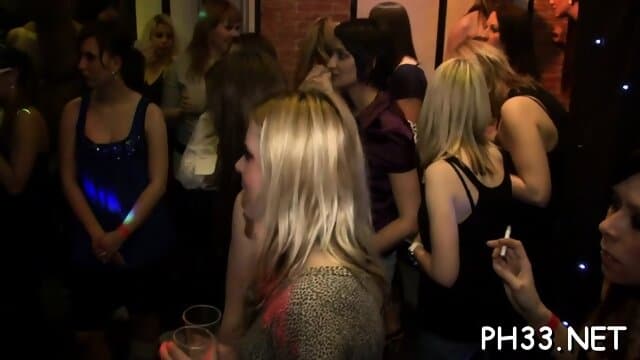 Hard core group sex in night club