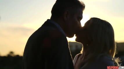Blonde In Stockings During Sex With Her Stepfather Gets An Orgasm And Takes Cum